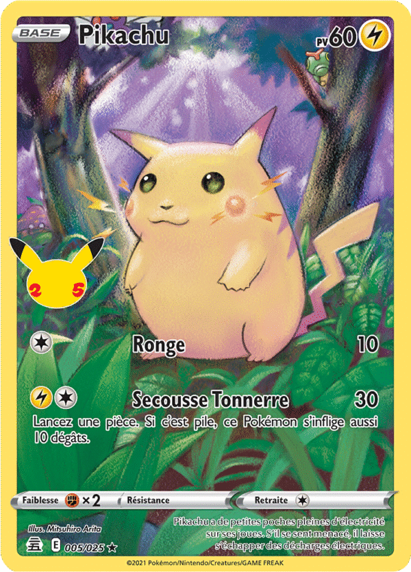 Pikachu 5/25 - Carte Pokémon EB Célébrations